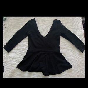 Black peplum top
